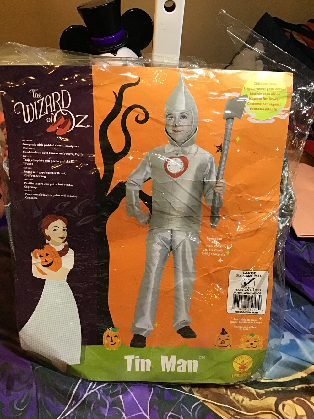 The Wizarding of oz tin man child costume size large 12-14